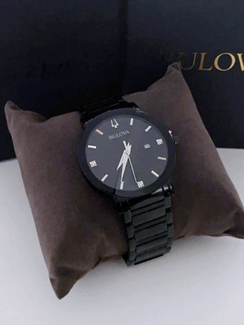 Bulova Men 42mm New Modern Futuro Black Dial 3Hand Quartz Watch